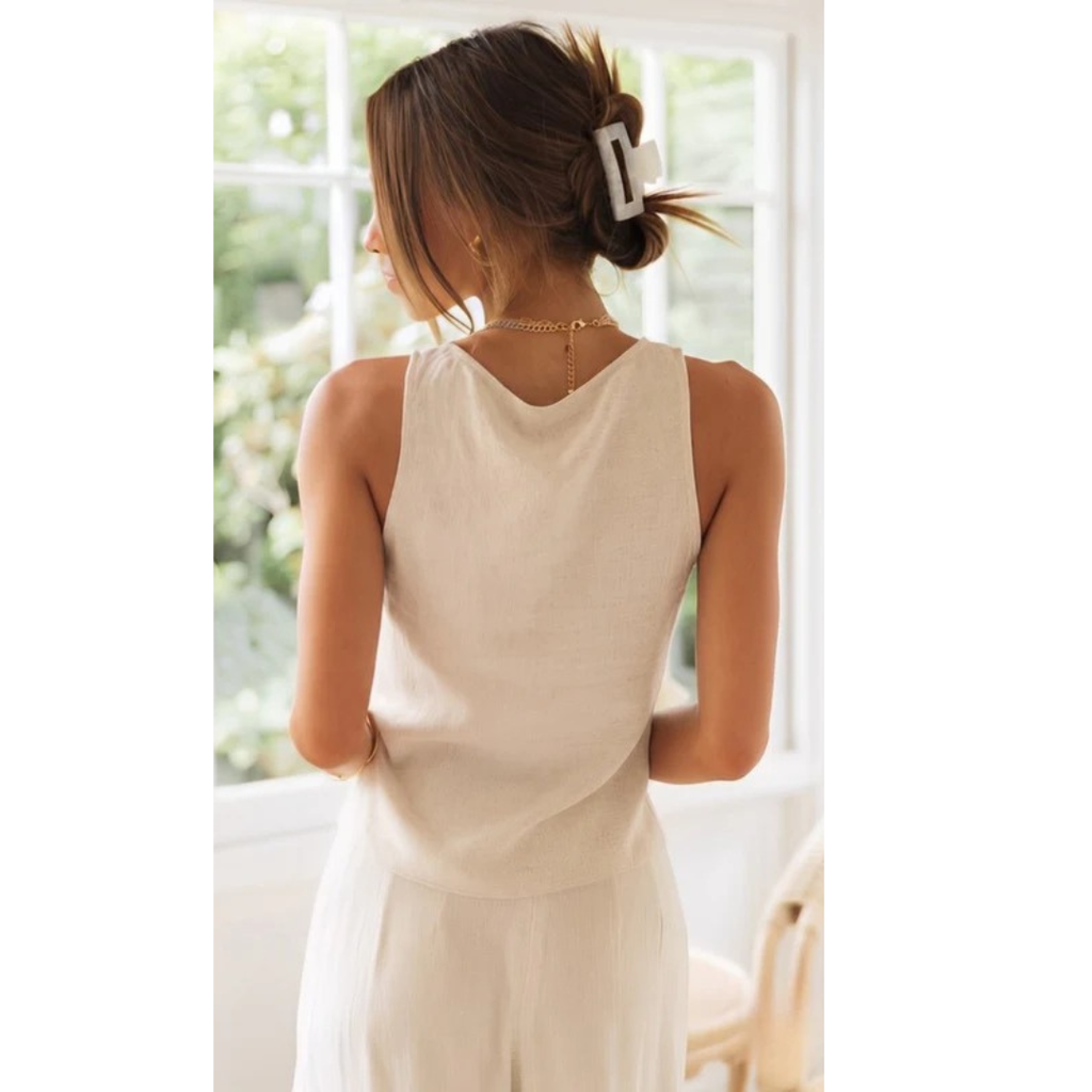 Freya | Damen Leinen Set Zweiteiler
