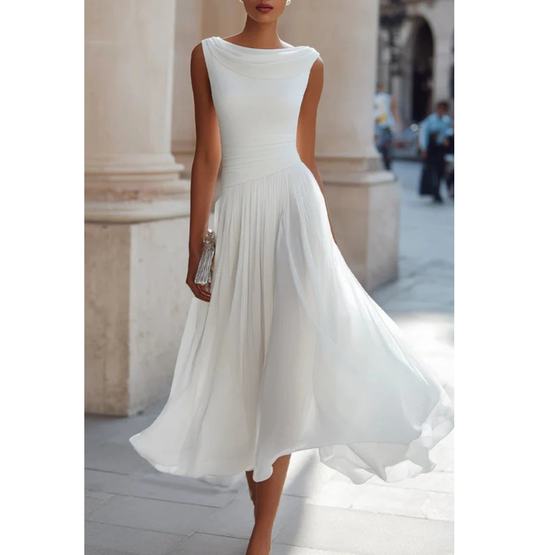 Freya | Damen Stilvolles A-Linien Midikleid