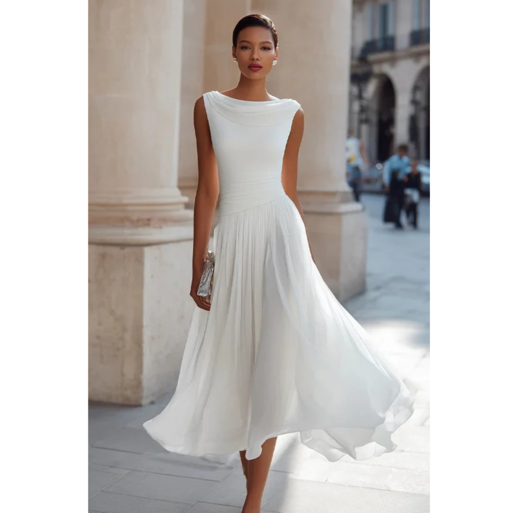 Freya | Damen Stilvolles A-Linien Midikleid