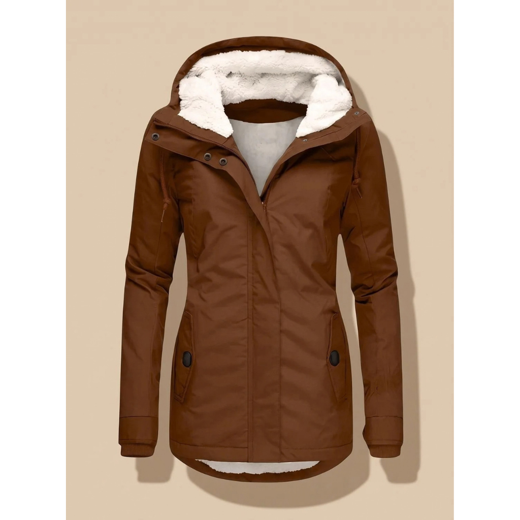 Frieda | Damen Wasserdichte Winterjacke mit Kapuze und Reißverschluss