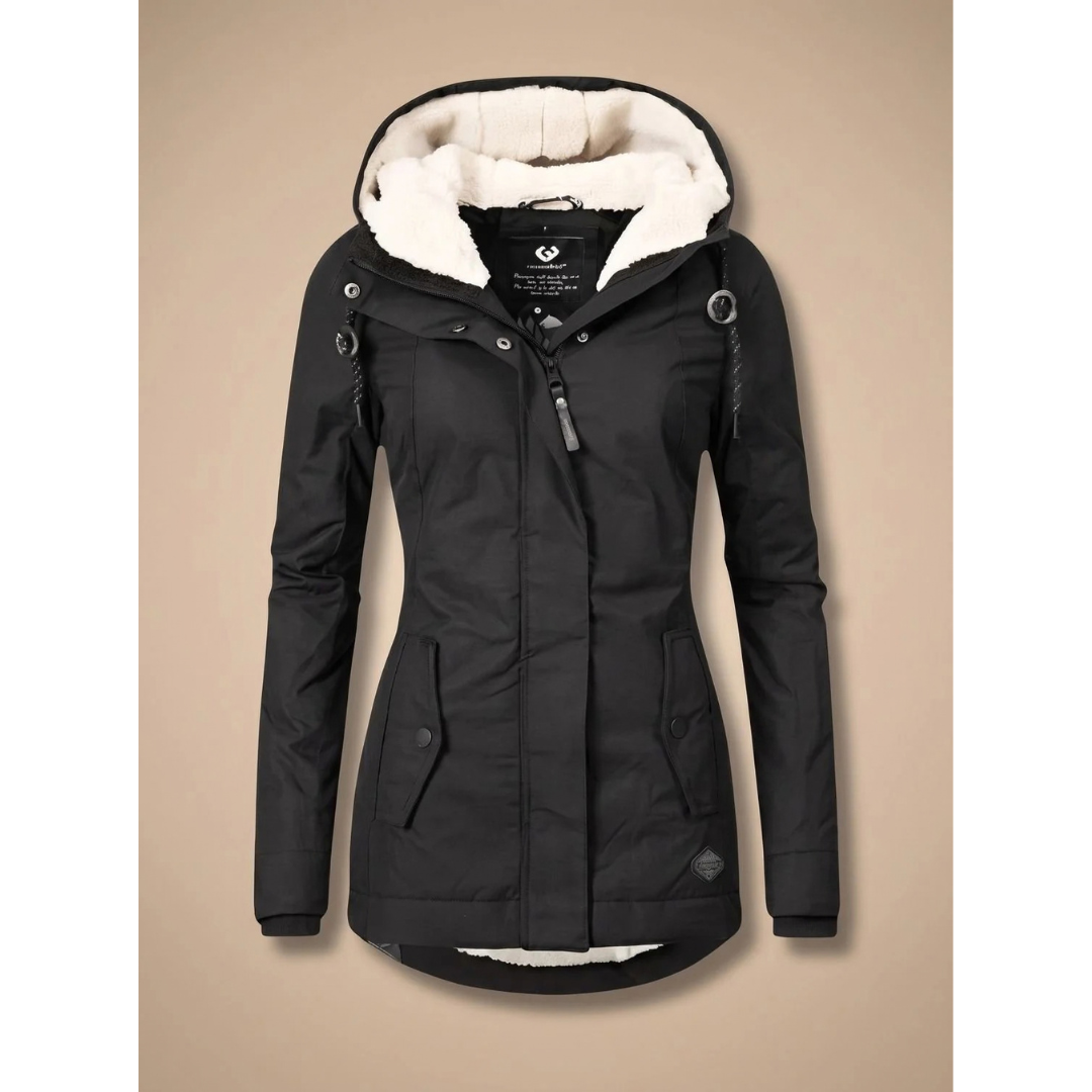 Frieda | Damen Wasserdichte Winterjacke mit Kapuze und Reißverschluss