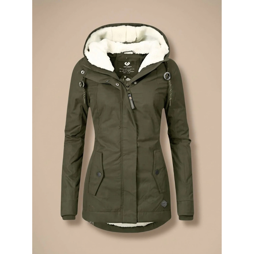 Frieda | Damen Wasserdichte Winterjacke mit Kapuze und Reißverschluss