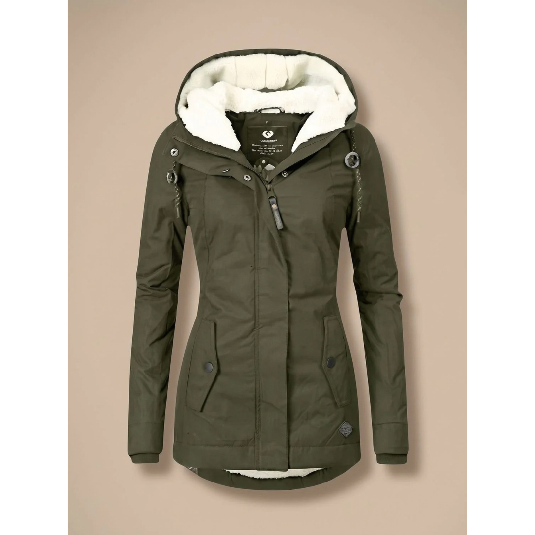 Frieda | Damen Wasserdichte Winterjacke mit Kapuze und Reißverschluss