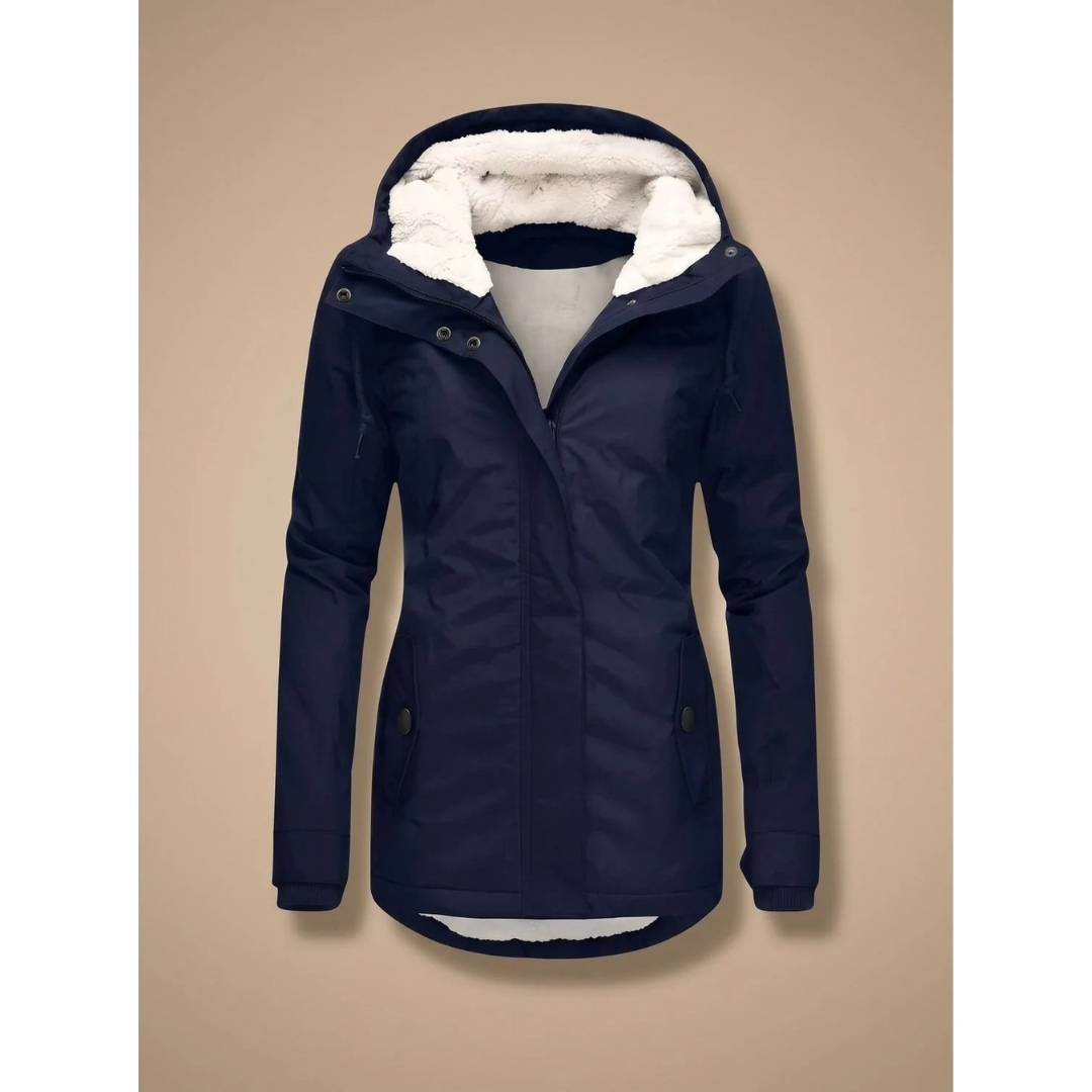 Frieda | Damen Wasserdichte Winterjacke mit Kapuze und Reißverschluss