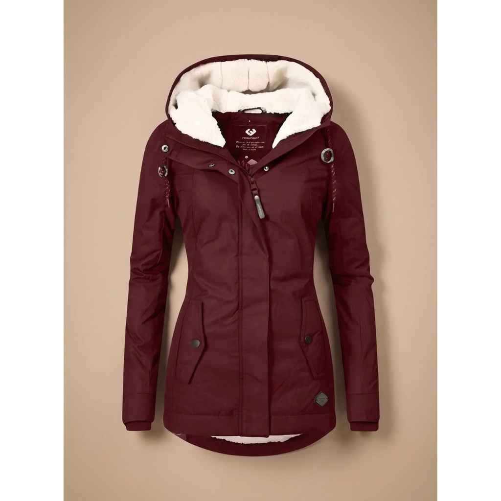 Frieda | Damen Wasserdichte Winterjacke mit Kapuze und Reißverschluss