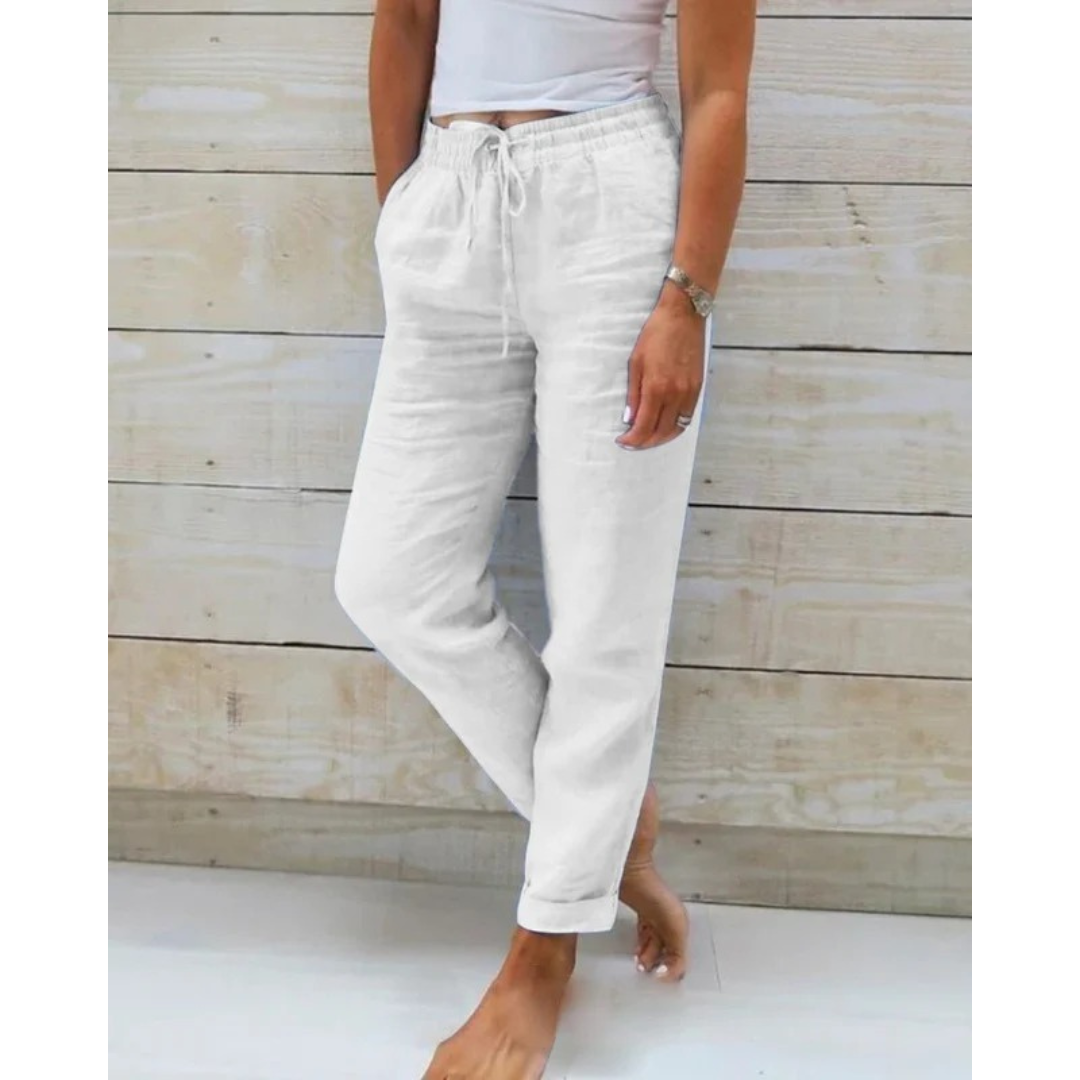 Friede | Damen Bequeme Sommer Leinen Hose
