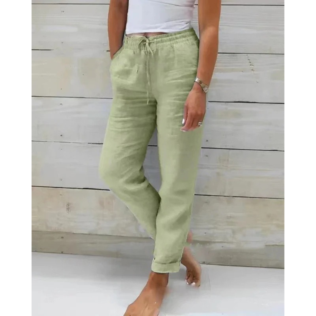 Friede | Damen Bequeme Sommer Leinen Hose