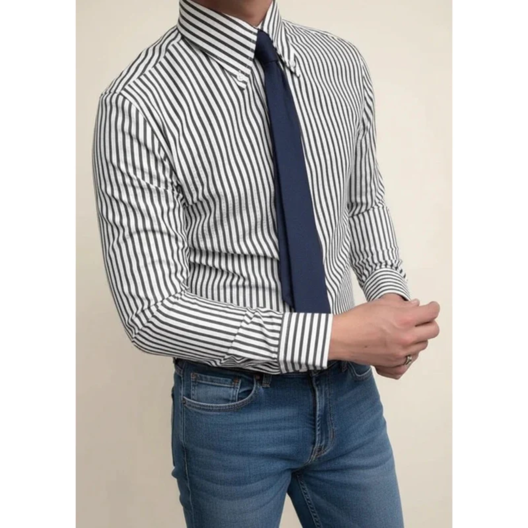Friedhelm | Herren Hemd Langarm Streifen Elegant