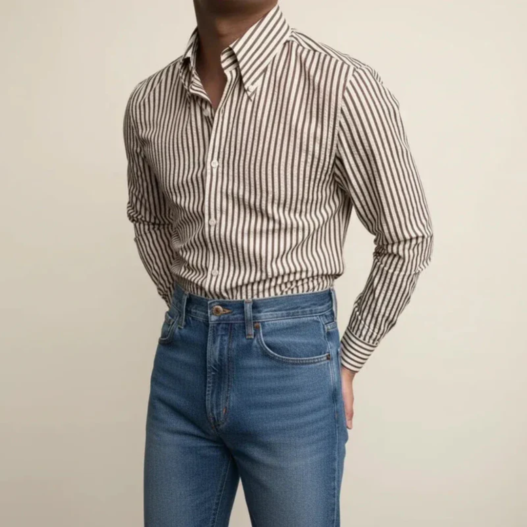 Friedhelm | Herren Hemd Langarm Streifen Elegant