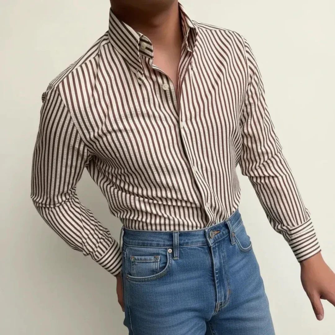 Friedhelm | Herren Hemd Langarm Streifen Elegant