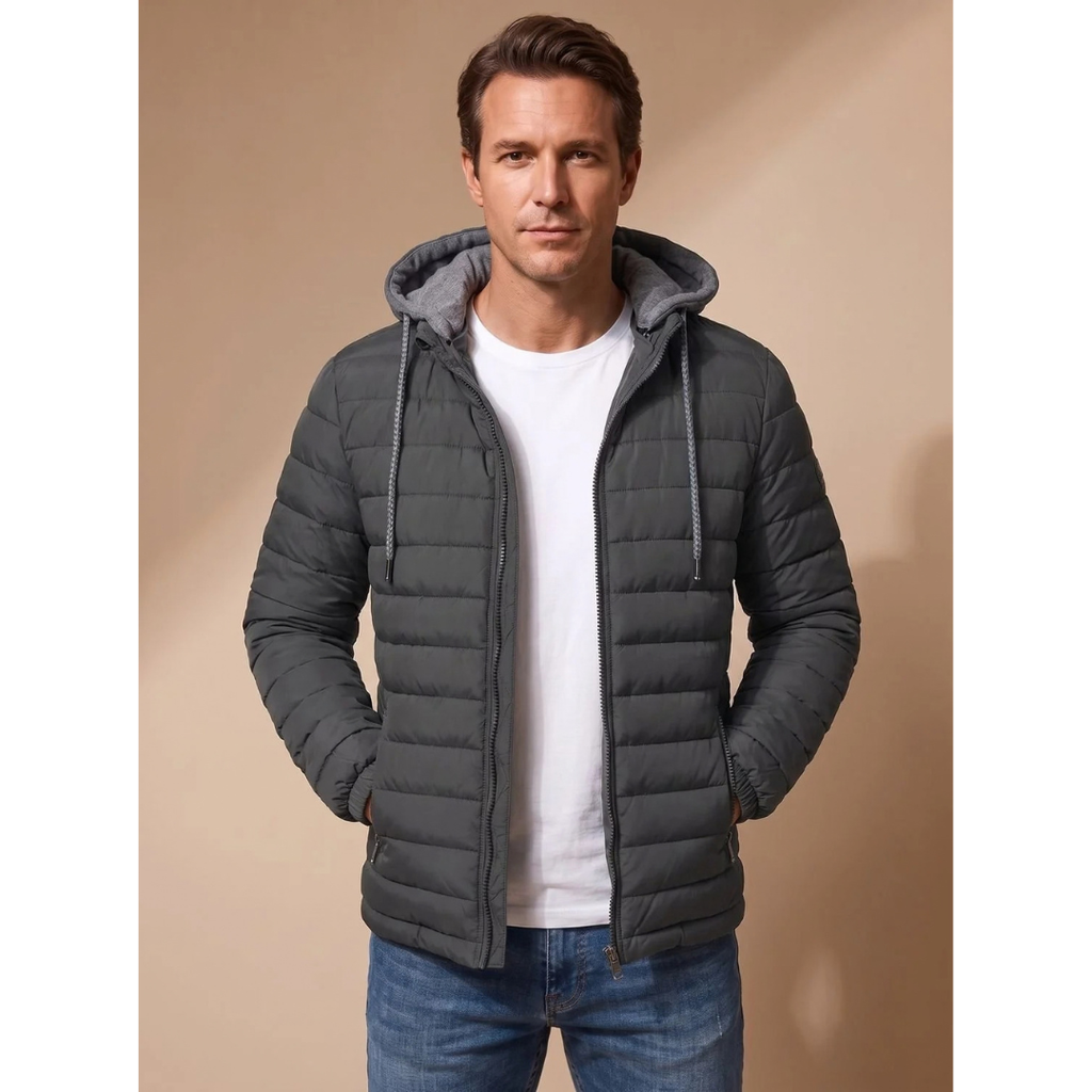 Friedrich | Herren Leichte Steppjacke mit Kapuze und Taschen