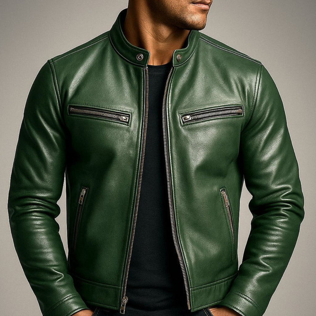 Friedrich | Herren Vintage Biker Jacke aus Kunstleder