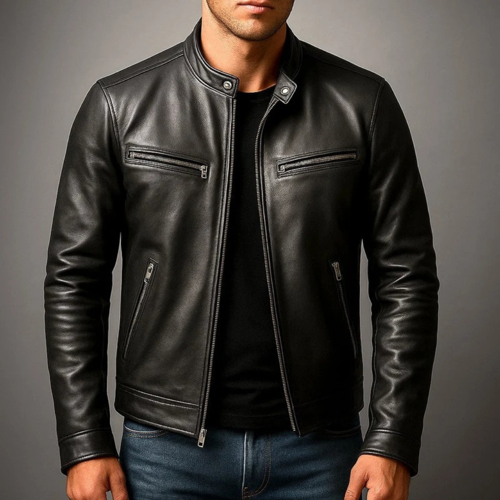Friedrich | Herren Vintage Biker Jacke aus Kunstleder