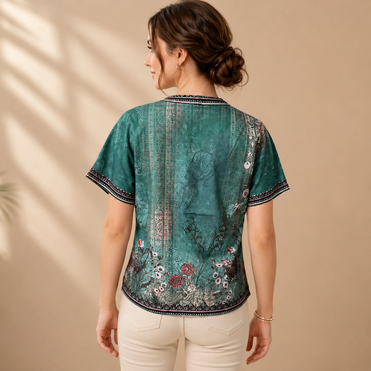 Fritzi | Damen Kurzarmbluse Floral