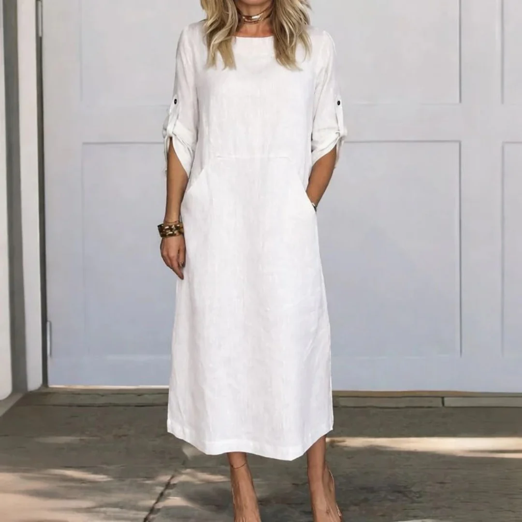 Gabriela | Damen Modernes Sommerkleid Midi Boho A-Linie