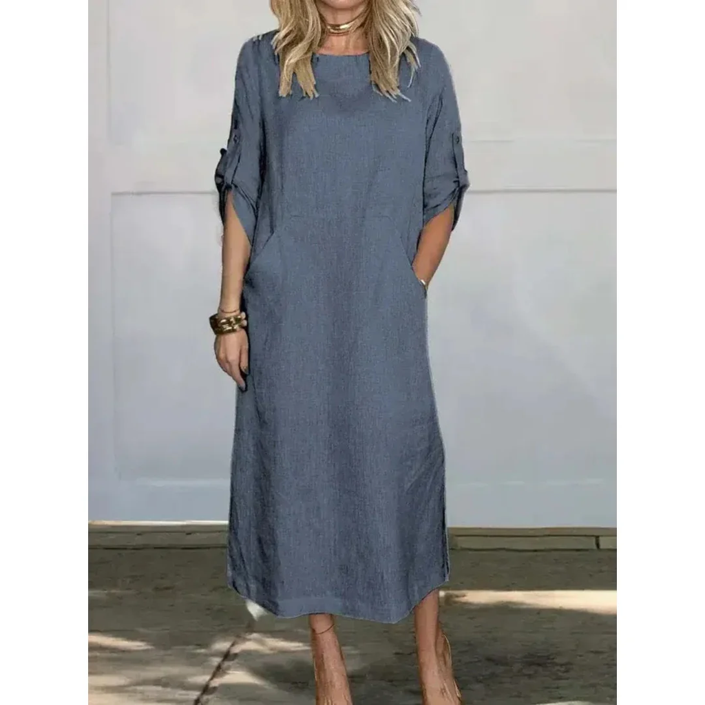 Gabriela | Damen Modernes Sommerkleid Midi Boho A-Linie