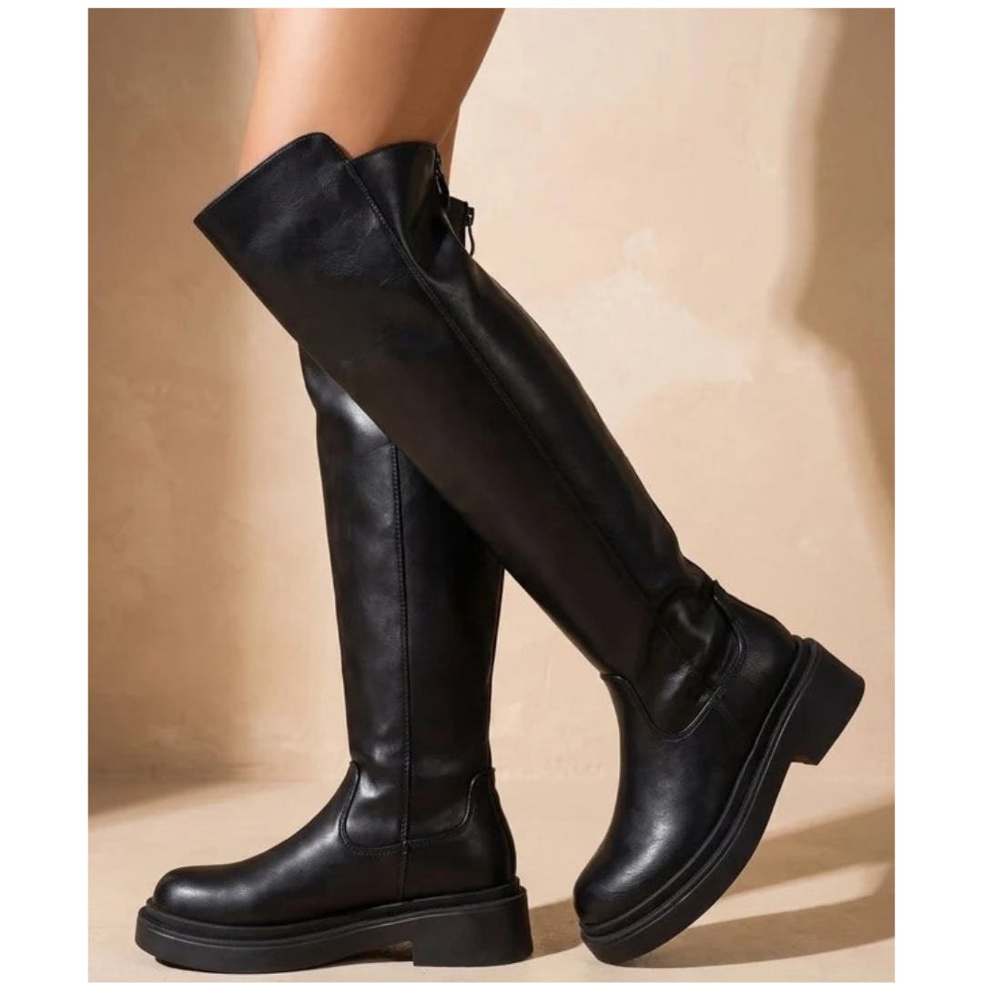 Gabriela | Damen Orthopädische Stiefel mit flacher Form und langem Schaft
