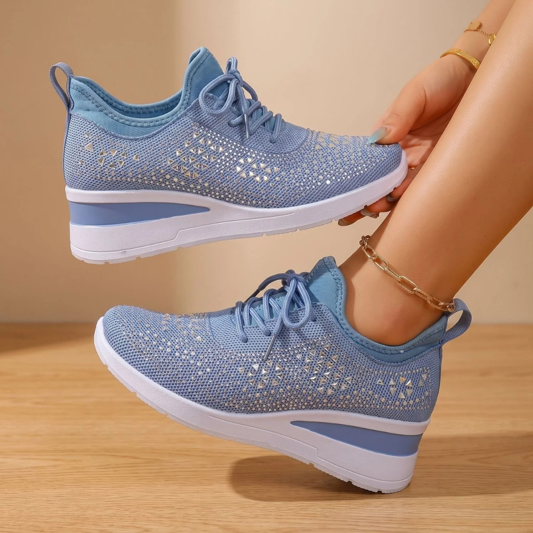Gabriele | Damen Orthopädische Sneaker mit Strass und Schnürschuh Design