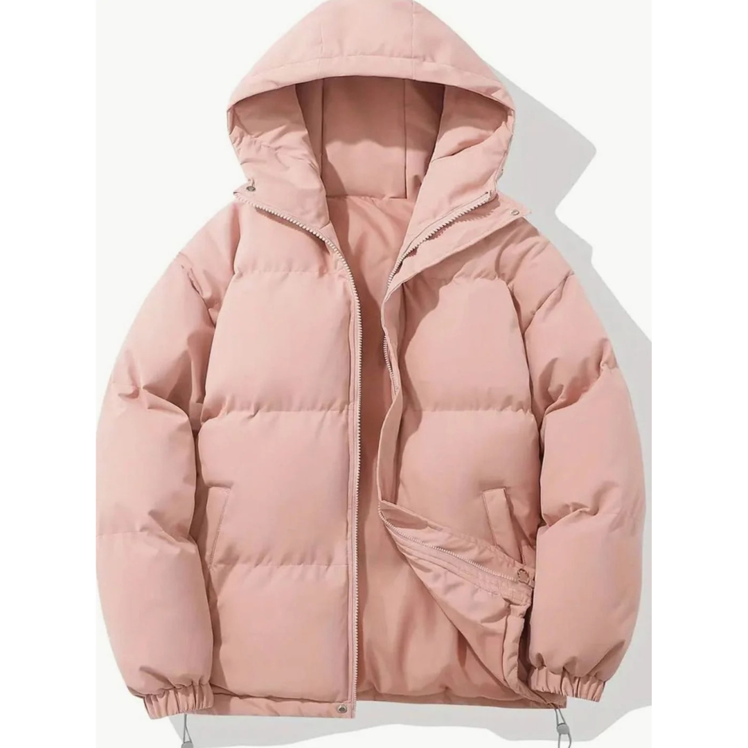 Geraldine | Damen Puffer Winterjacke mit Kapuze, Stehkragen und Reißverschluss