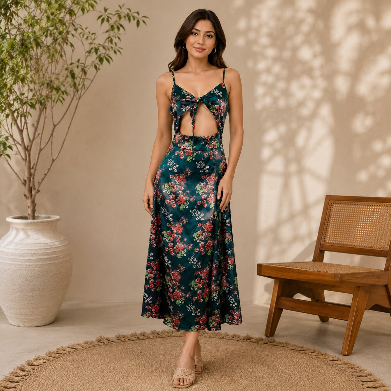 Gerlindea | Damen Maxi Kleid Für Hochzeitsgast Mit Muster Design