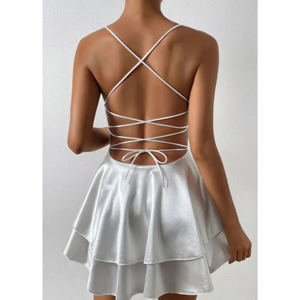 Gesa | Damen Mini-Cocktailkleid Mit V-Ausschnitt