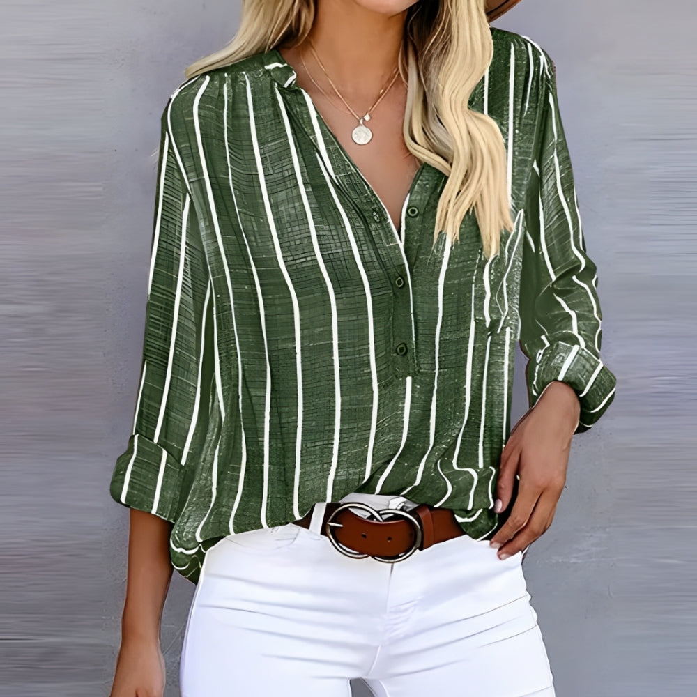 Gestreifte Bluse mit Knopfleiste – Zeitlose Form für Damen