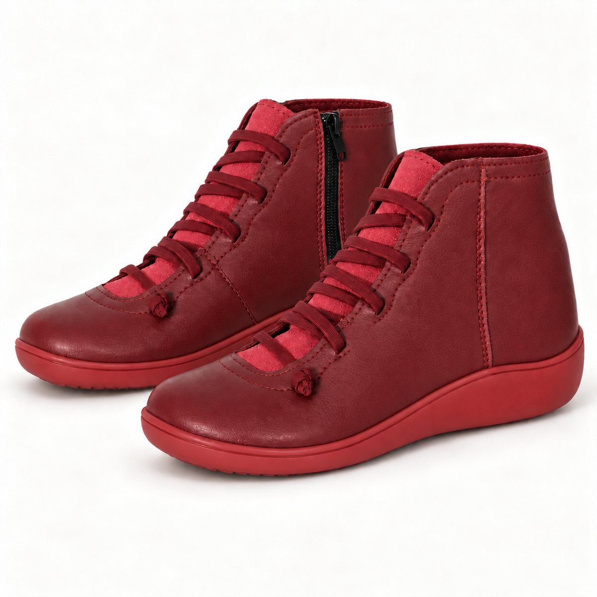 Gina | Damen Orthopädische Stiefeletten mit Schnürung und Reißverschluss