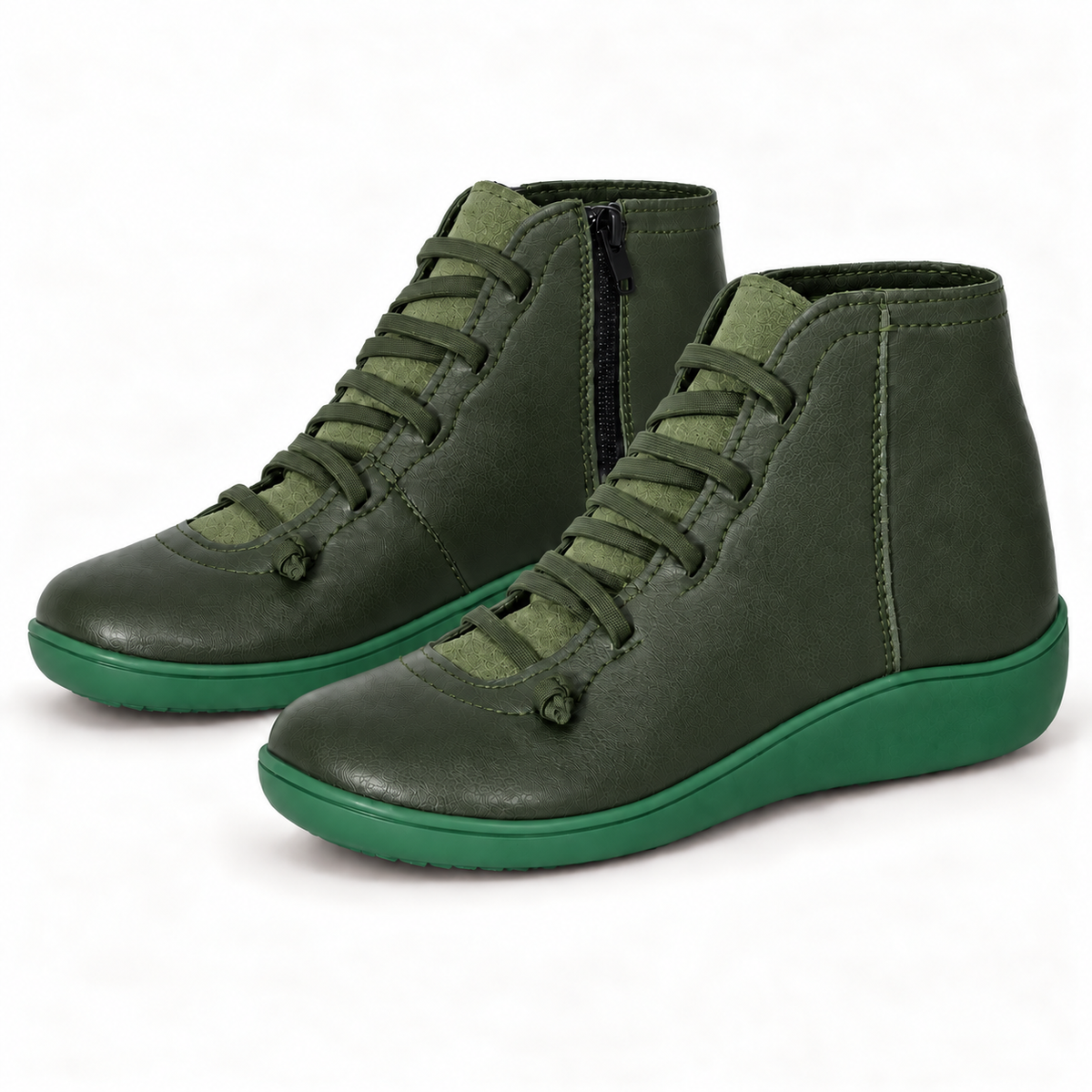 Gina | Damen Orthopädische Stiefeletten mit Schnürung und Reißverschluss