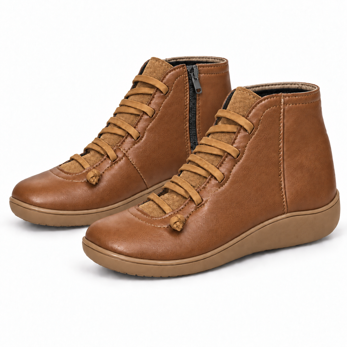 Gina | Damen Orthopädische Stiefeletten mit Schnürung und Reißverschluss