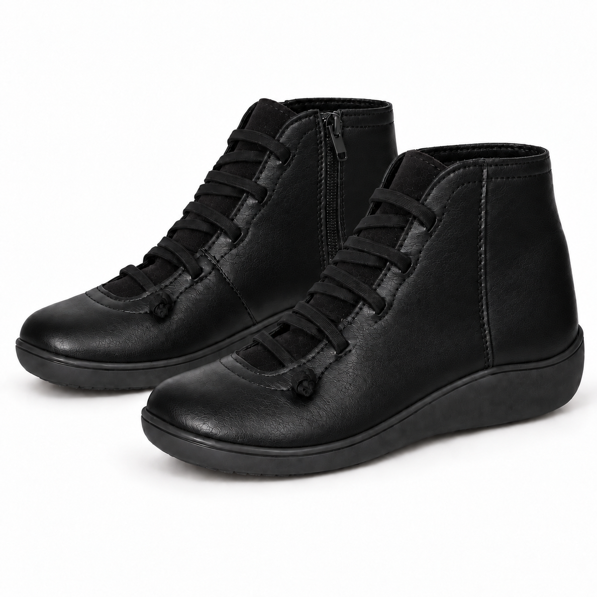 Gina | Damen Orthopädische Stiefeletten mit Schnürung und Reißverschluss