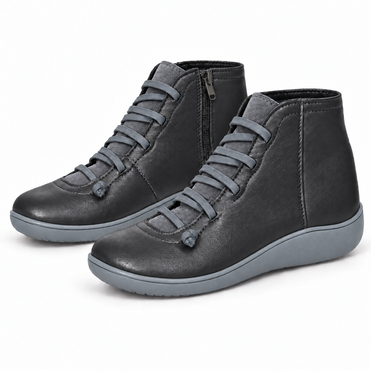 Gina | Damen Orthopädische Stiefeletten mit Schnürung und Reißverschluss