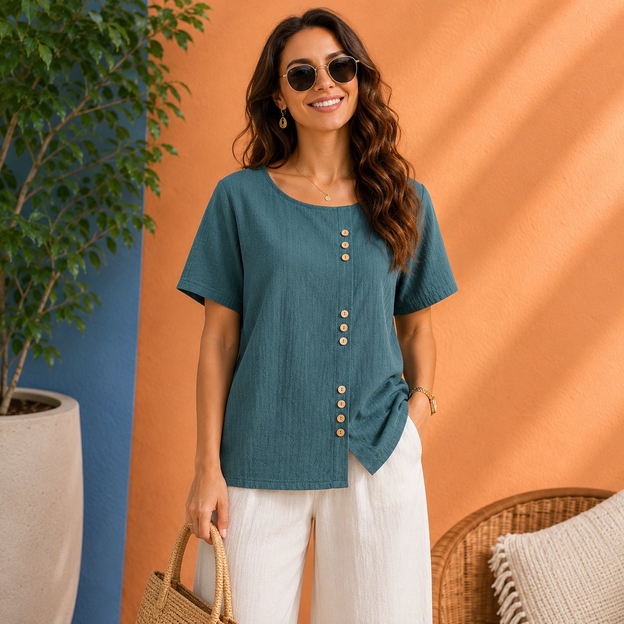 Gizem | Bequeme Damen Bluse locker modern Alltag