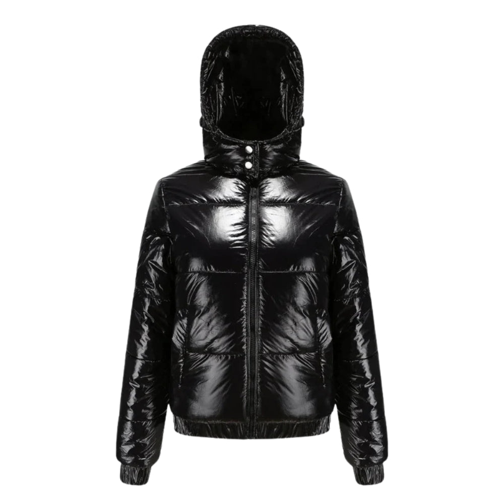 Glänzende Puffer Damenoberbekleidung – Winterjacke für Kalte Tage