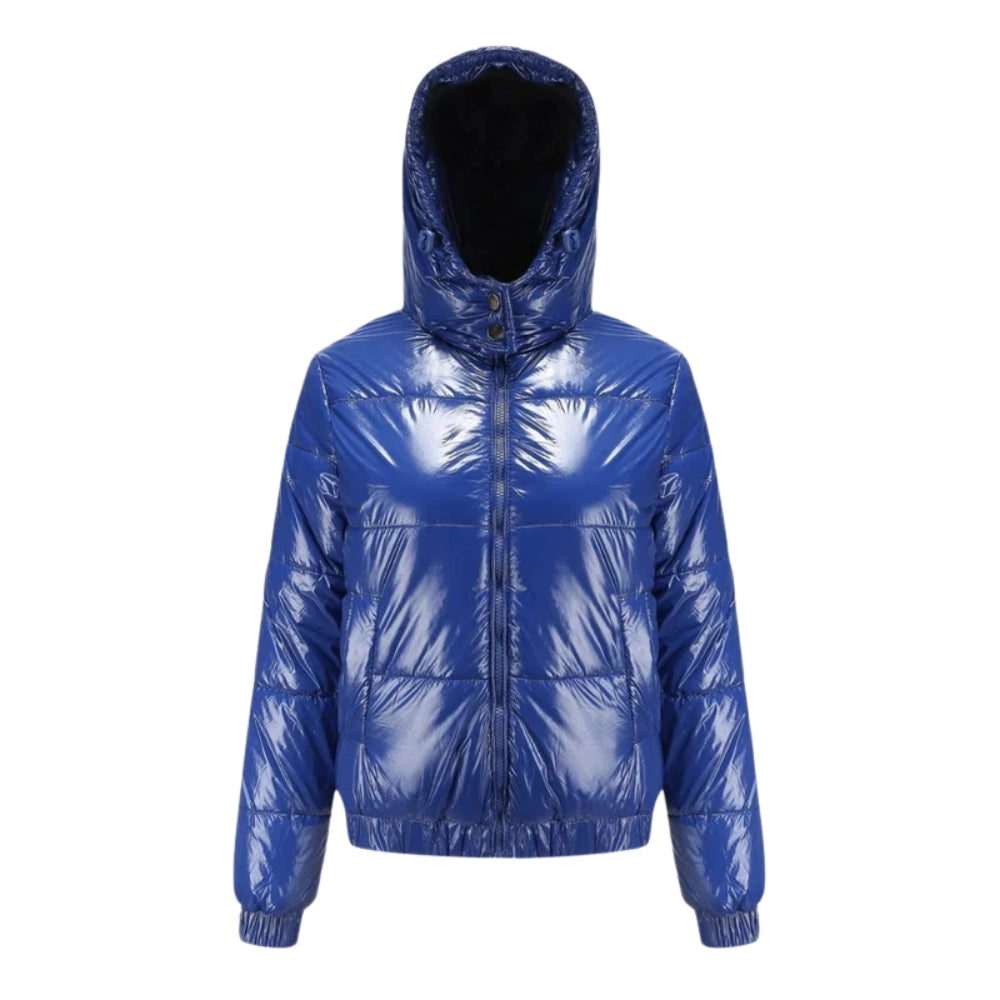 Glänzende Puffer Damenoberbekleidung – Winterjacke für Kalte Tage