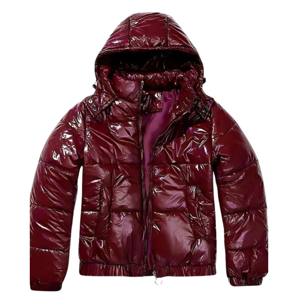 Glänzende Puffer Damenoberbekleidung – Winterjacke für Kalte Tage