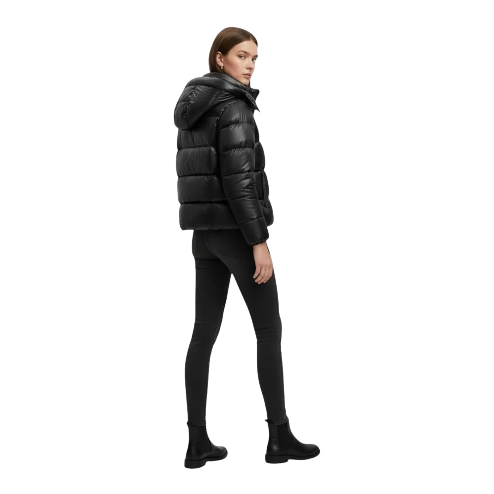 Glänzende Puffer Winterjacke – Damenjacke mit Moderner Silhouette