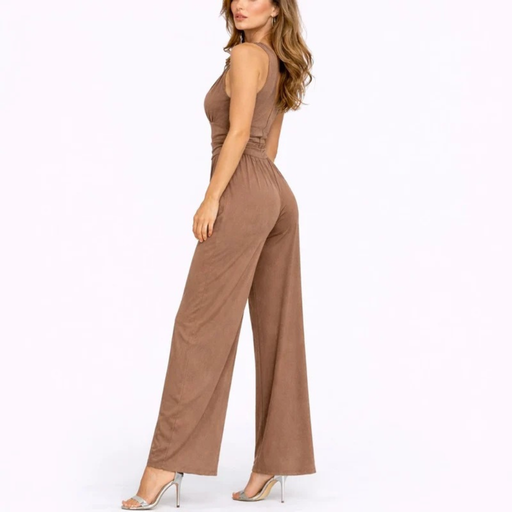 Greta | Damen Elegante Jumpsuit mit V-Ausschnitt