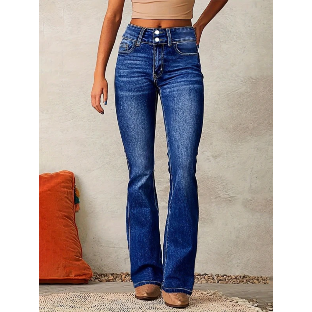 Melitta | Damen Bootcut Jeans High Waist