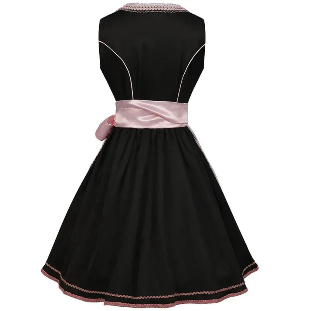 Greta | Damen Schwarzes Blumen Oktoberfest Dirndl