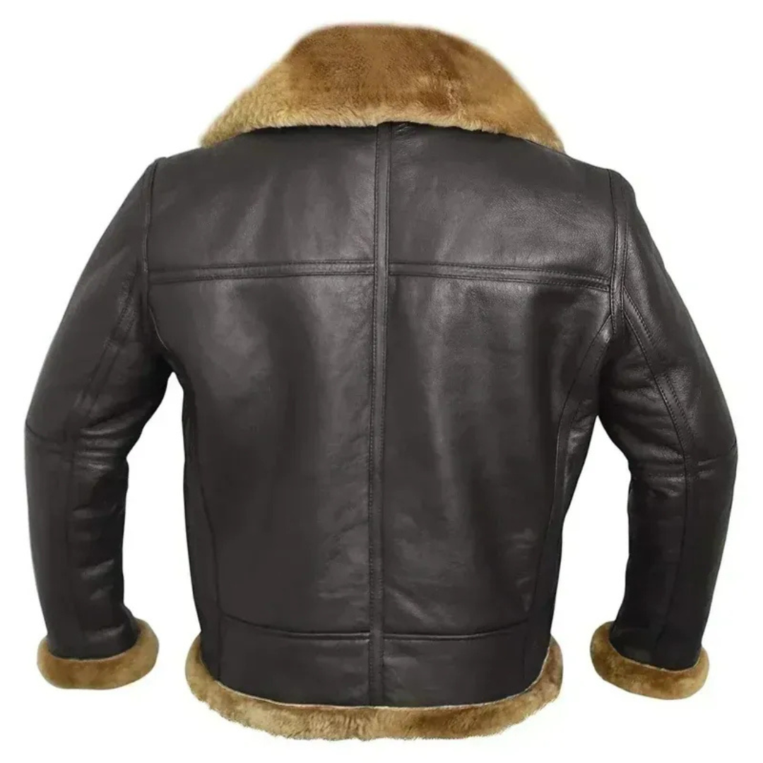 Günter | Herren Braun Winterjacke mit Reißverschluss und Kragen