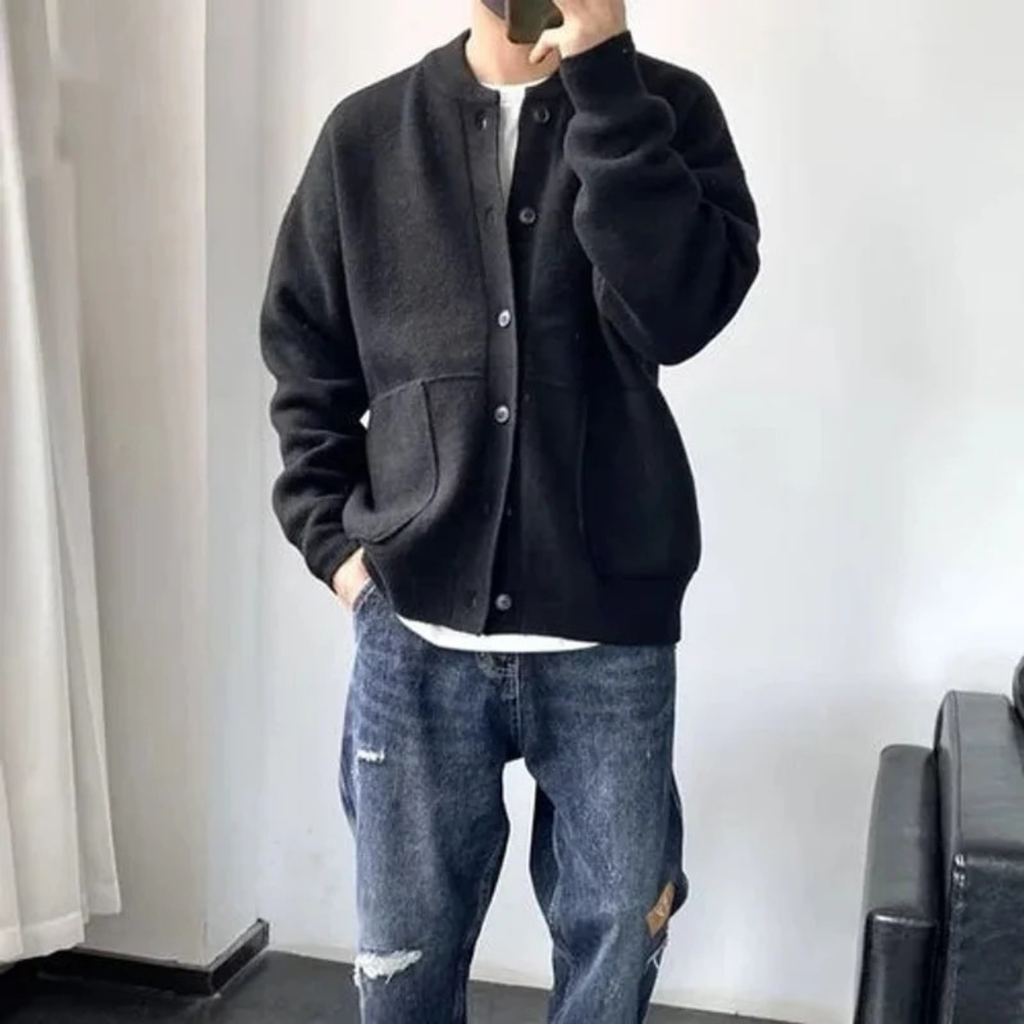 Gunther | Herren Oversized Strickjacke mit Knöpfen