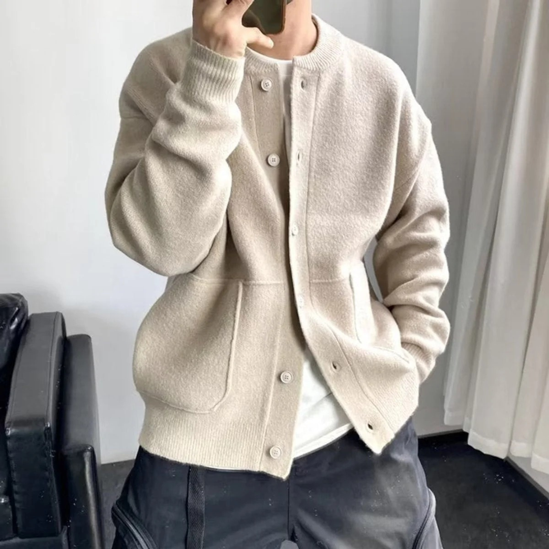 Gunther | Herren Oversized Strickjacke mit Knöpfen