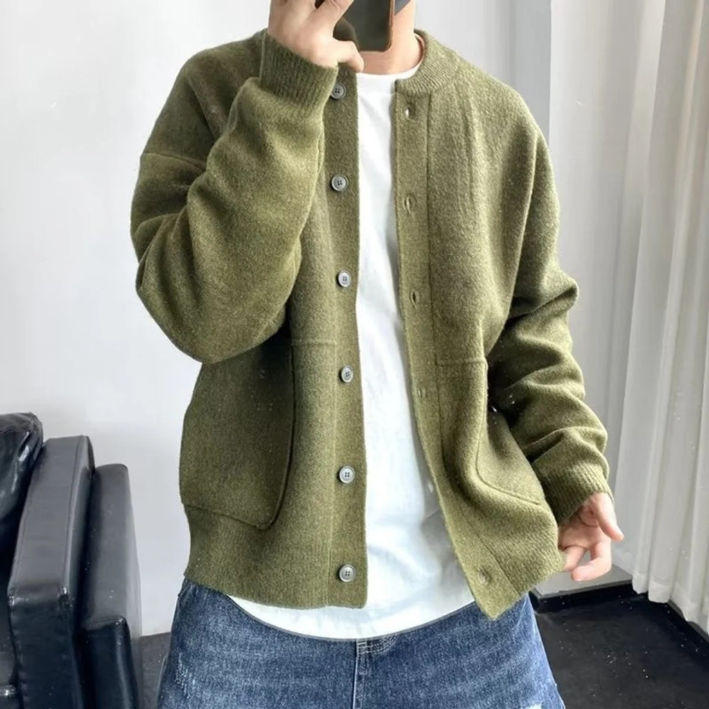 Gunther | Herren Oversized Strickjacke mit Knöpfen