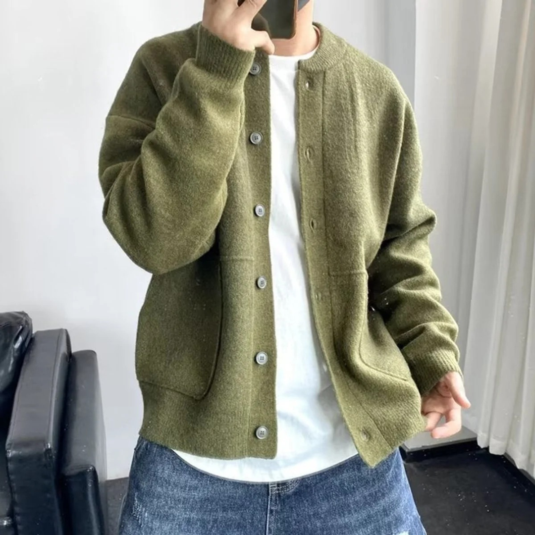 Gunther | Herren Oversized Strickjacke mit Knöpfen