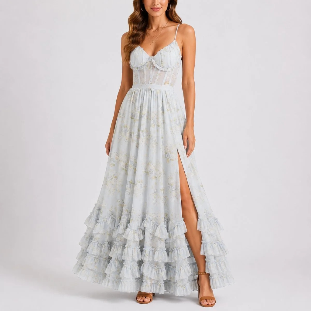 Hanna | Damen Maxi Kleid Hochzeitsgast Herbst