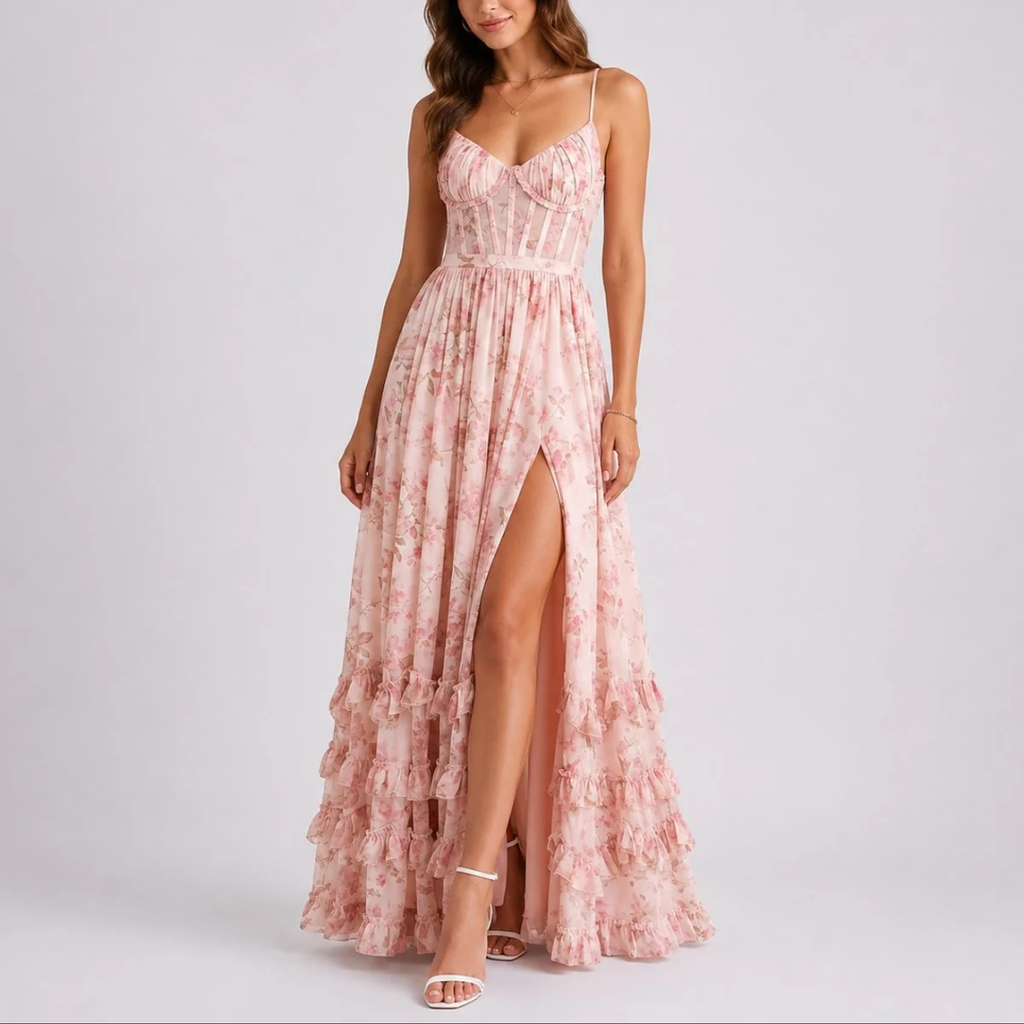 Hanna | Damen Maxi Kleid Hochzeitsgast Herbst