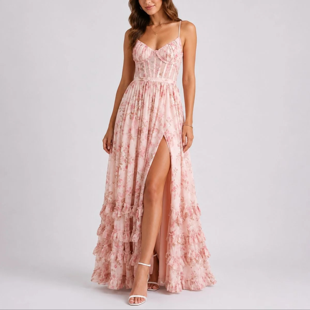 Hanna | Damen Maxi Kleid Hochzeitsgast Herbst