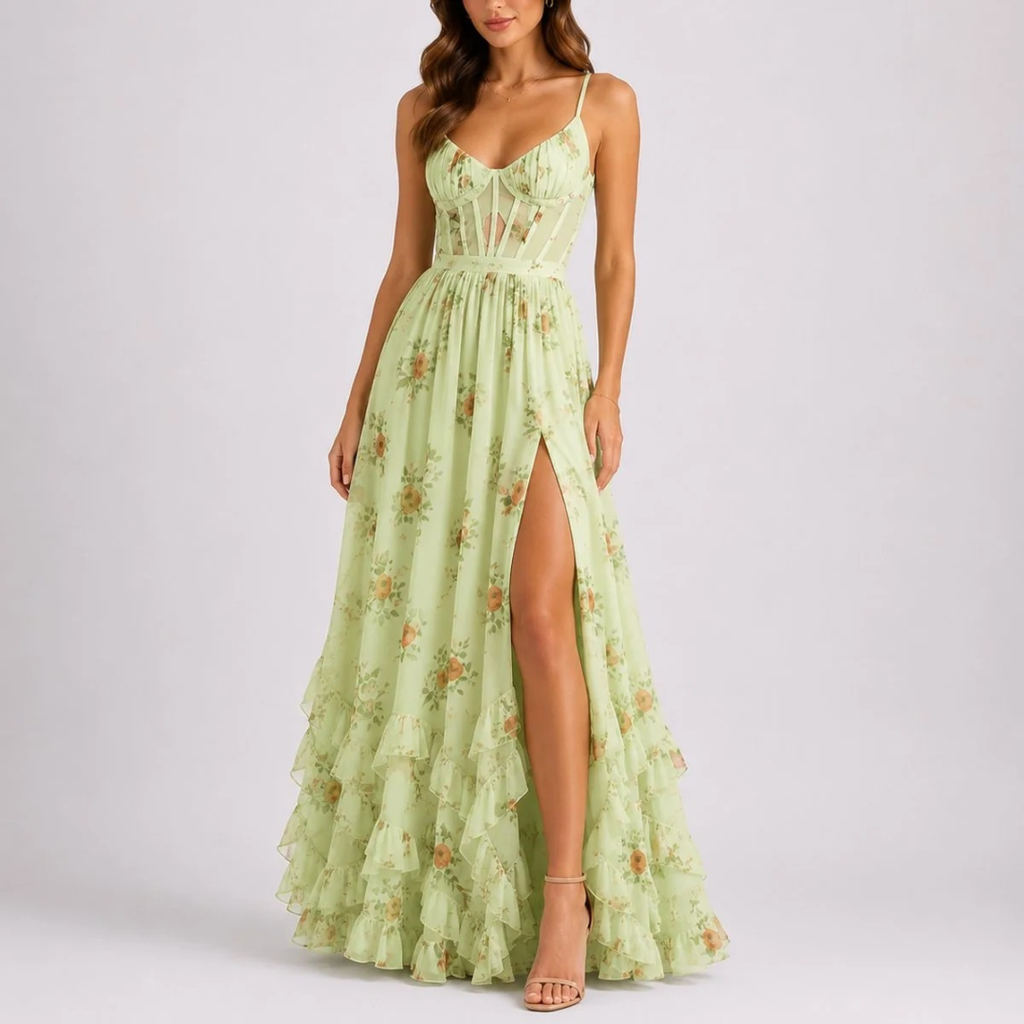 Hanna | Damen Maxi Kleid Hochzeitsgast Herbst