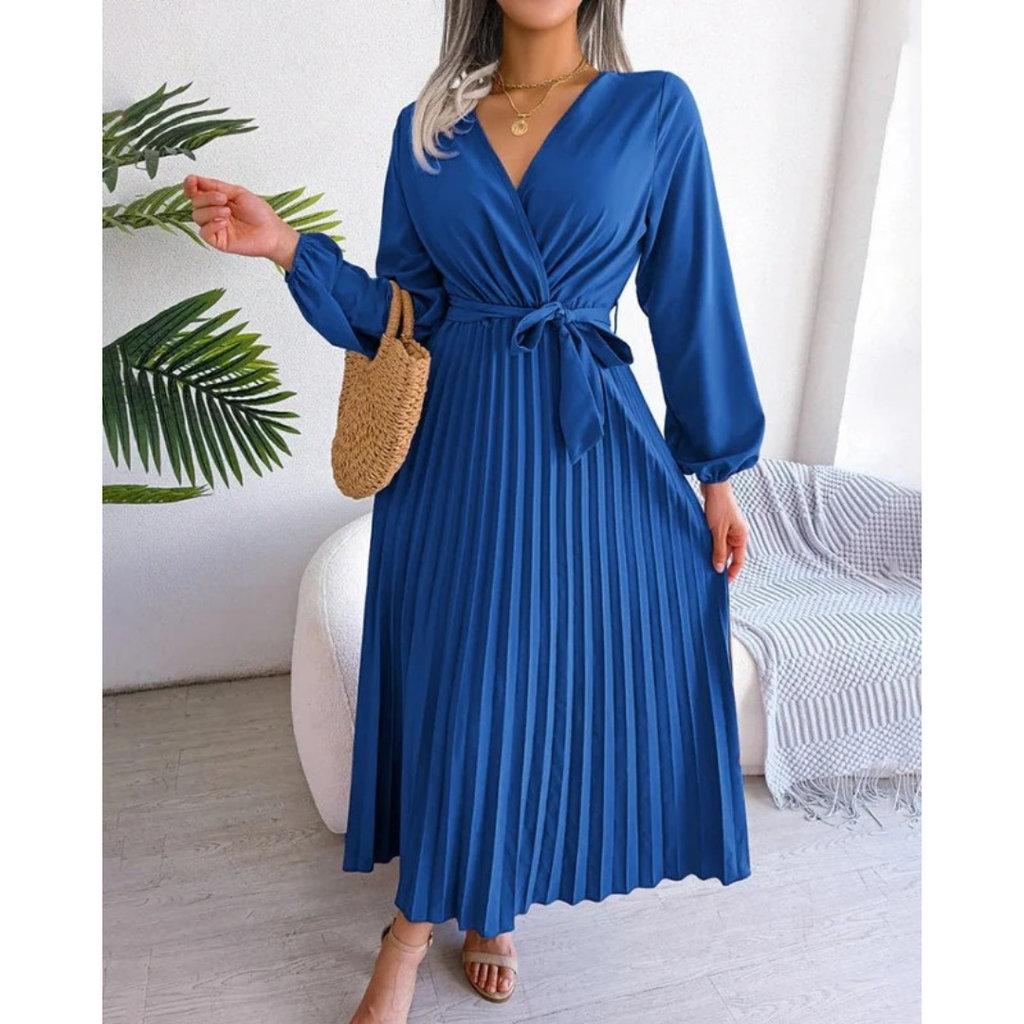 Hannah | Damen Abendkleid Maxi Plissee