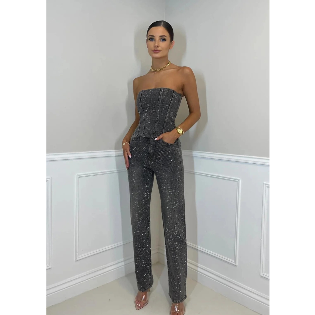 Hannah | Damen Elegante Zweiteiler mit High Waist Hose